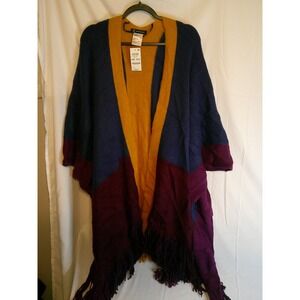 INC International Concepts Womens Color‎ Block Cape Shawl $79 NWT